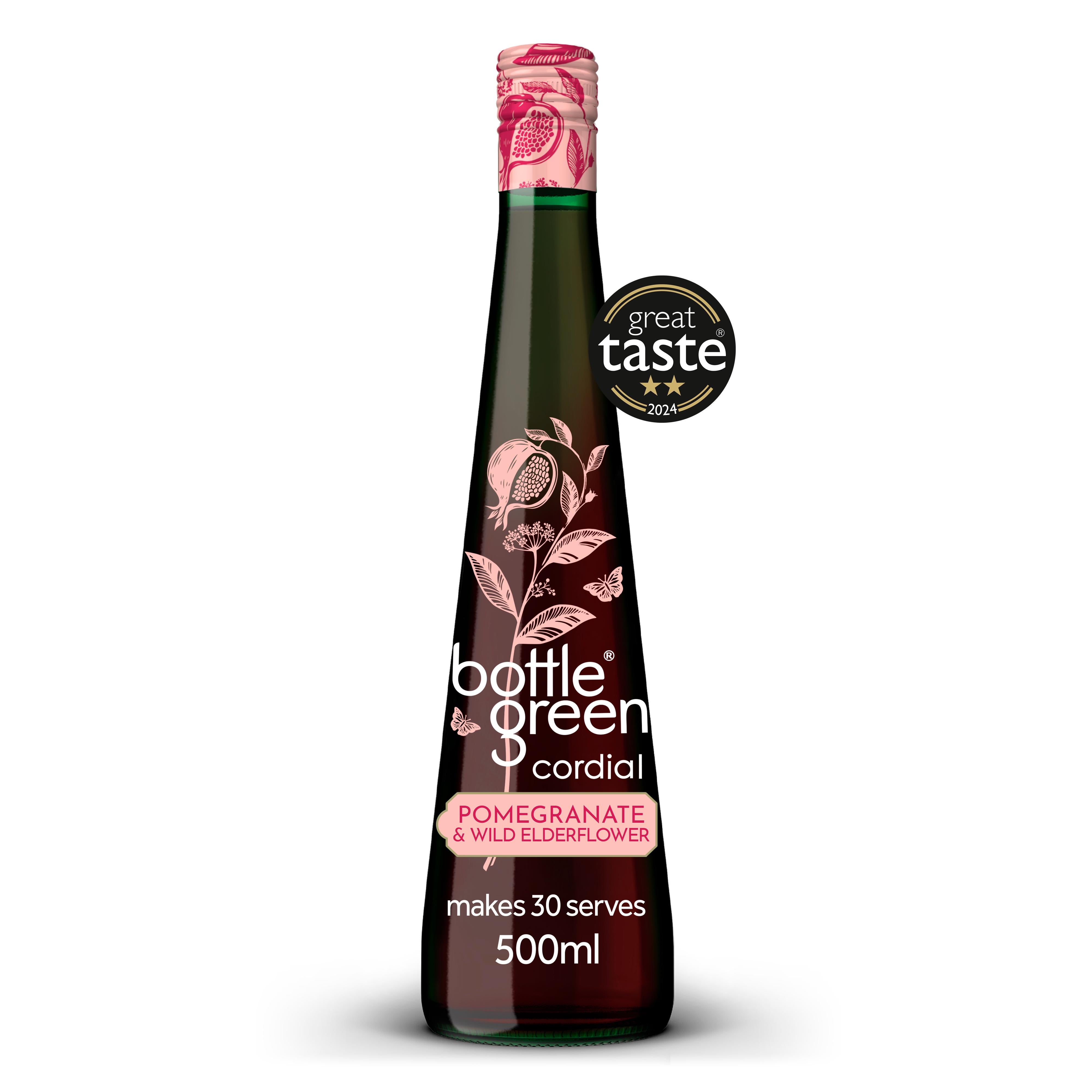Bottlegreen pomegranate elderflower cordial 500ml (British brand)