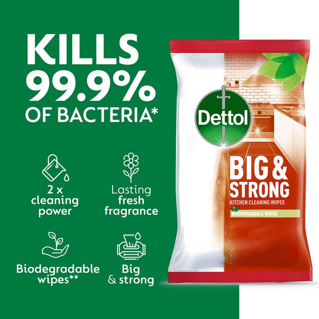 Dettol Big & Strong Kitchen Surface Cleaning Wipes   25 per pack GOODS M&S   