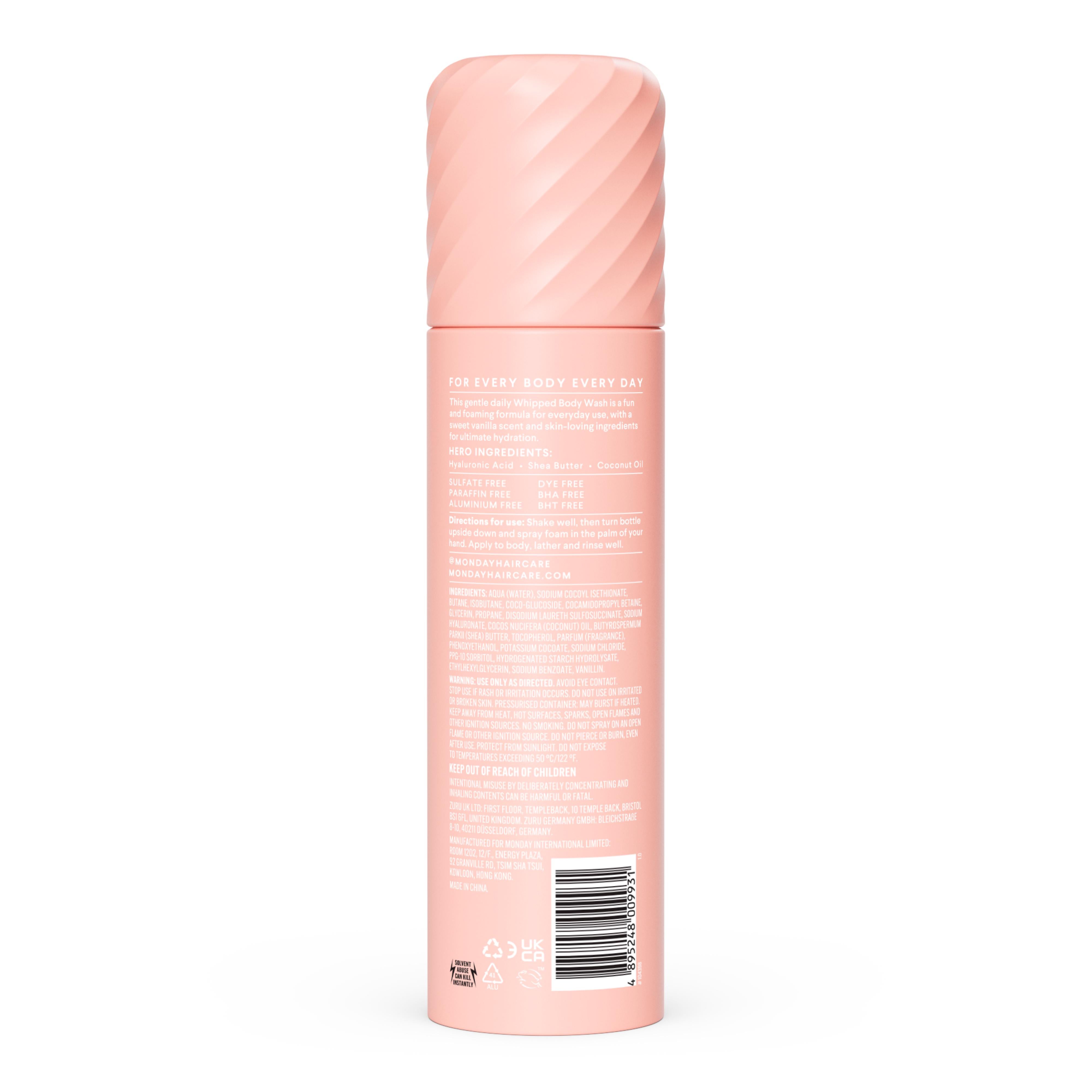 Monday Haircare Vanilla Glaze Whipped Body Wash 265ml, UK version