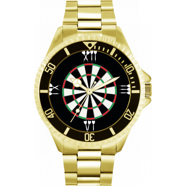 Toff London black men's dartboard Roman numerals watch 42mm - British product