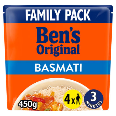 ASDA Ben's Original Basmati Microwave Rice Family Pack 450g- Buy online at McGrocer