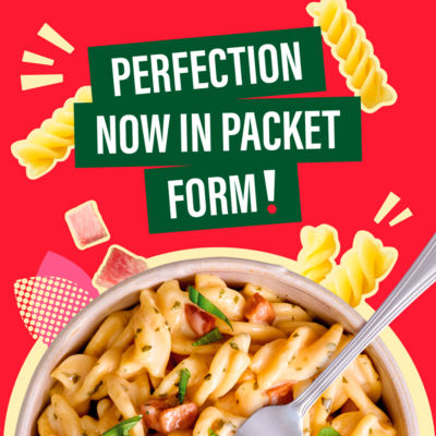 Dolmio instant pasta meal Carbonara Fusilli 250g (British brand)