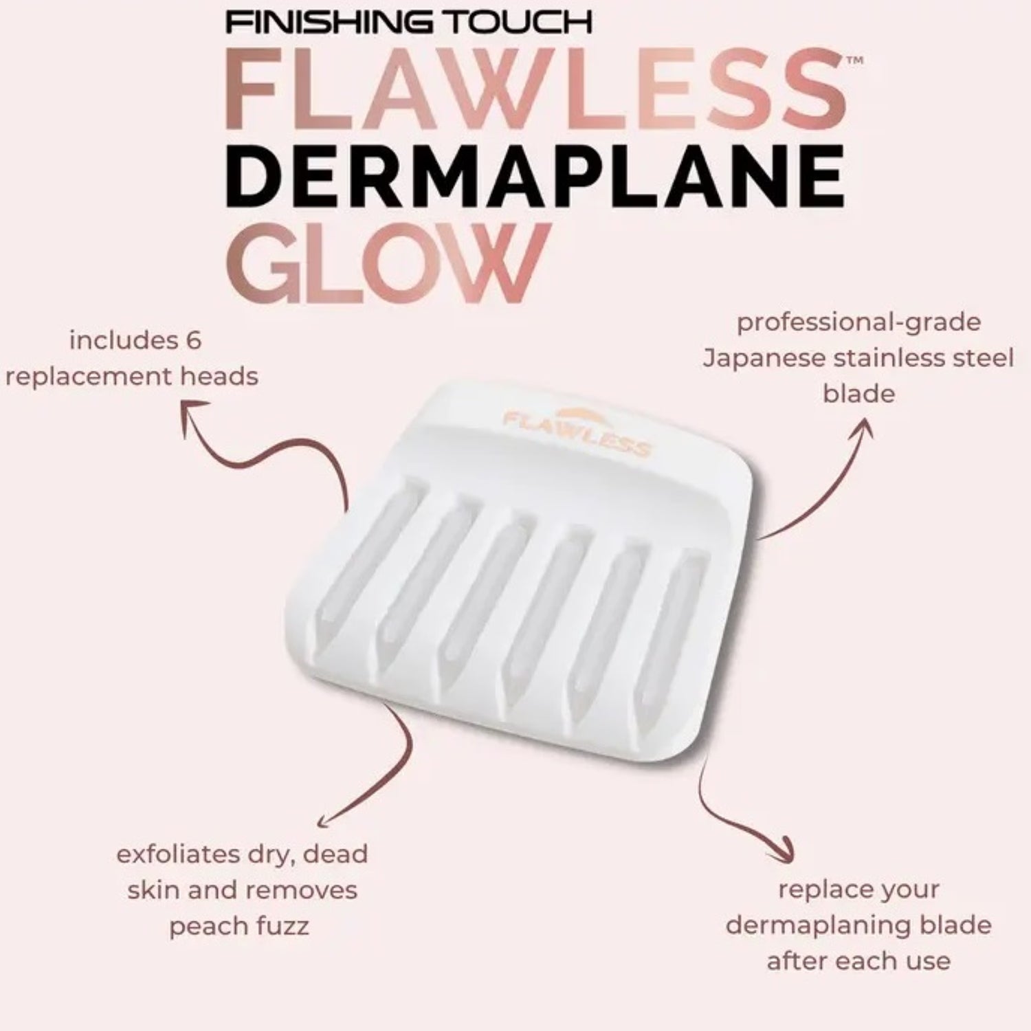 Flawless dermaplane replacement heads pack of 6 - British product