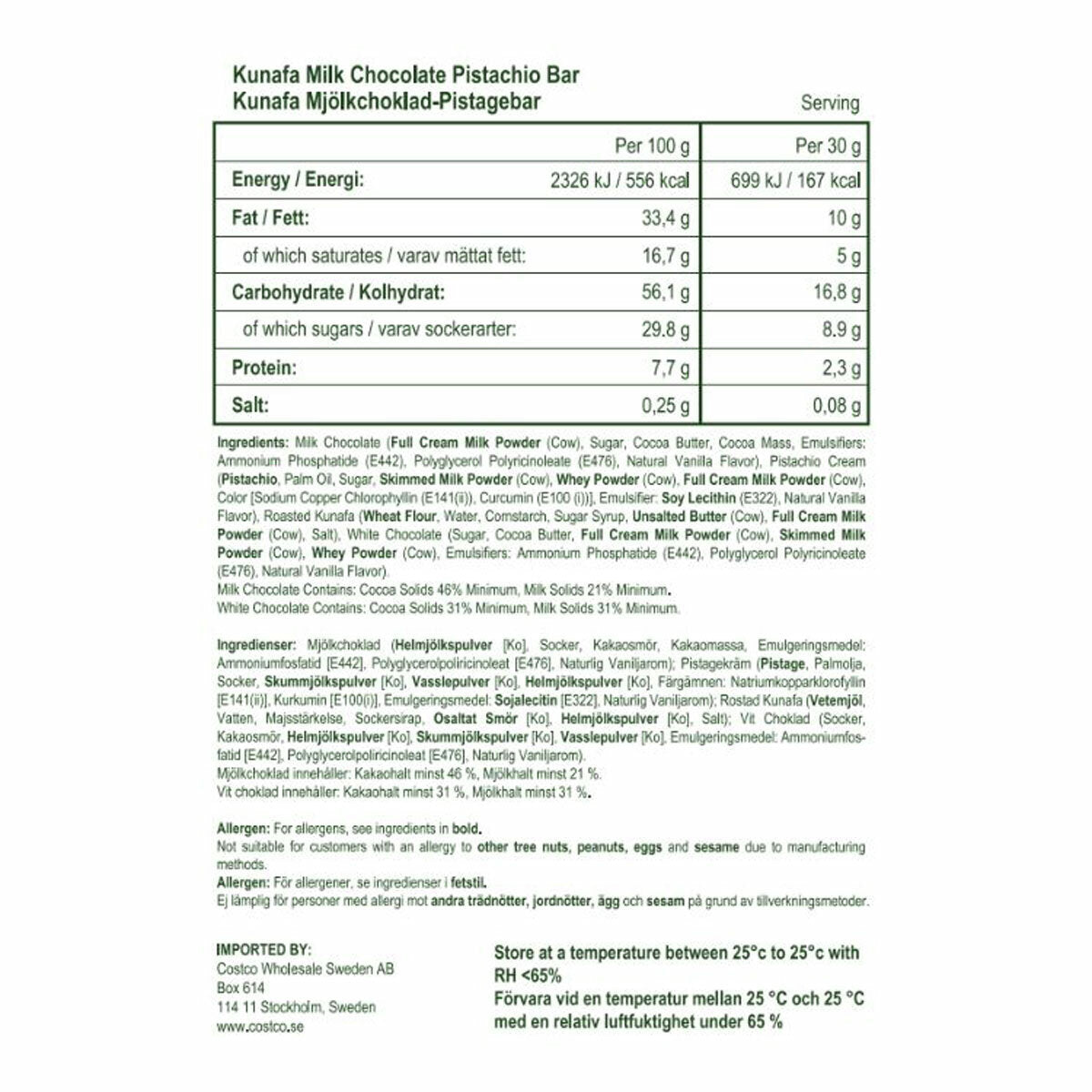 Pistachino Dubai chocolate bar gift set 3x185g, imported from the UK