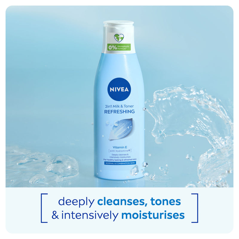Nivea Refreshing 2-in-1 Milk and Toner 200ML, imported from the UK