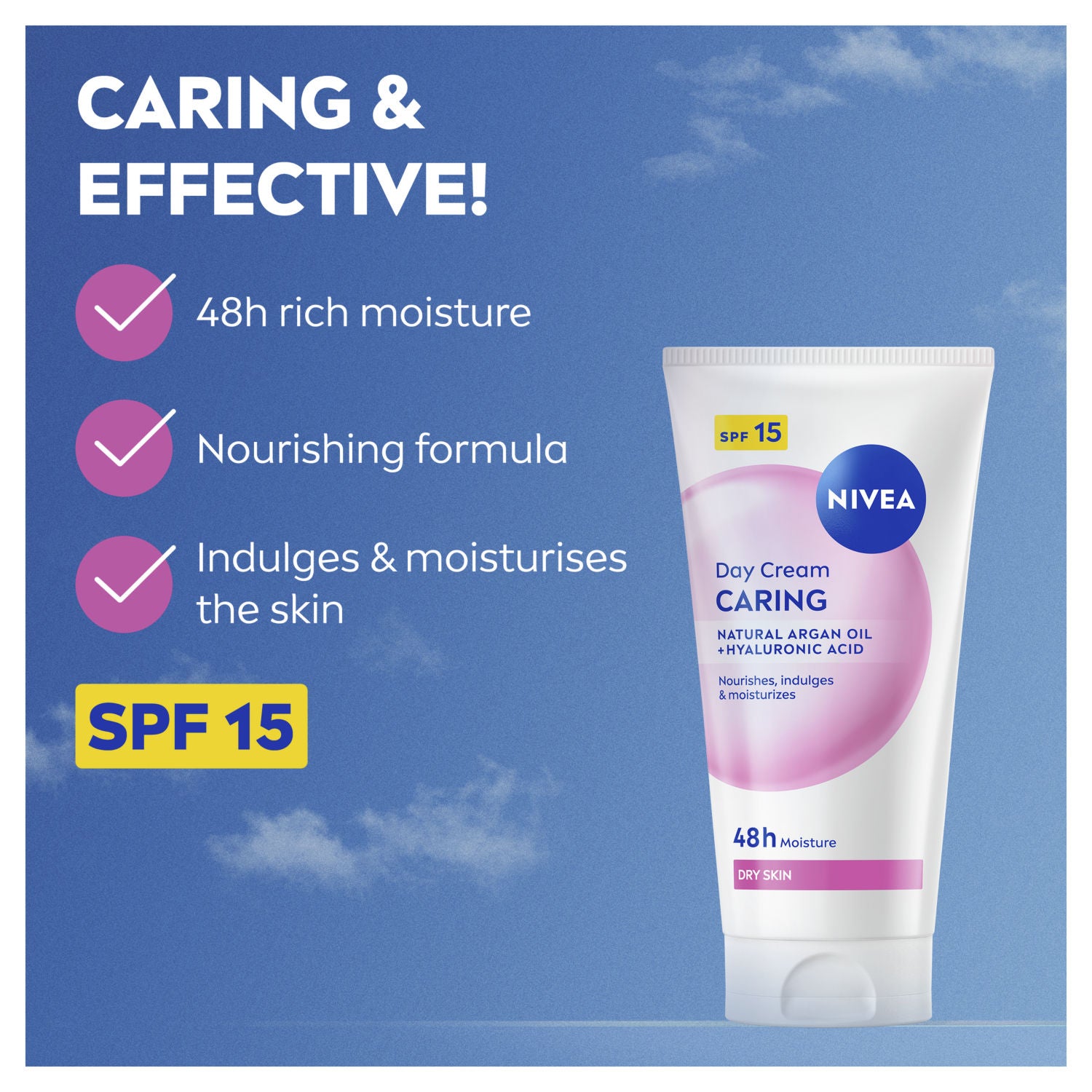 Nivea day face cream SPF15 50ml, imported from the UK