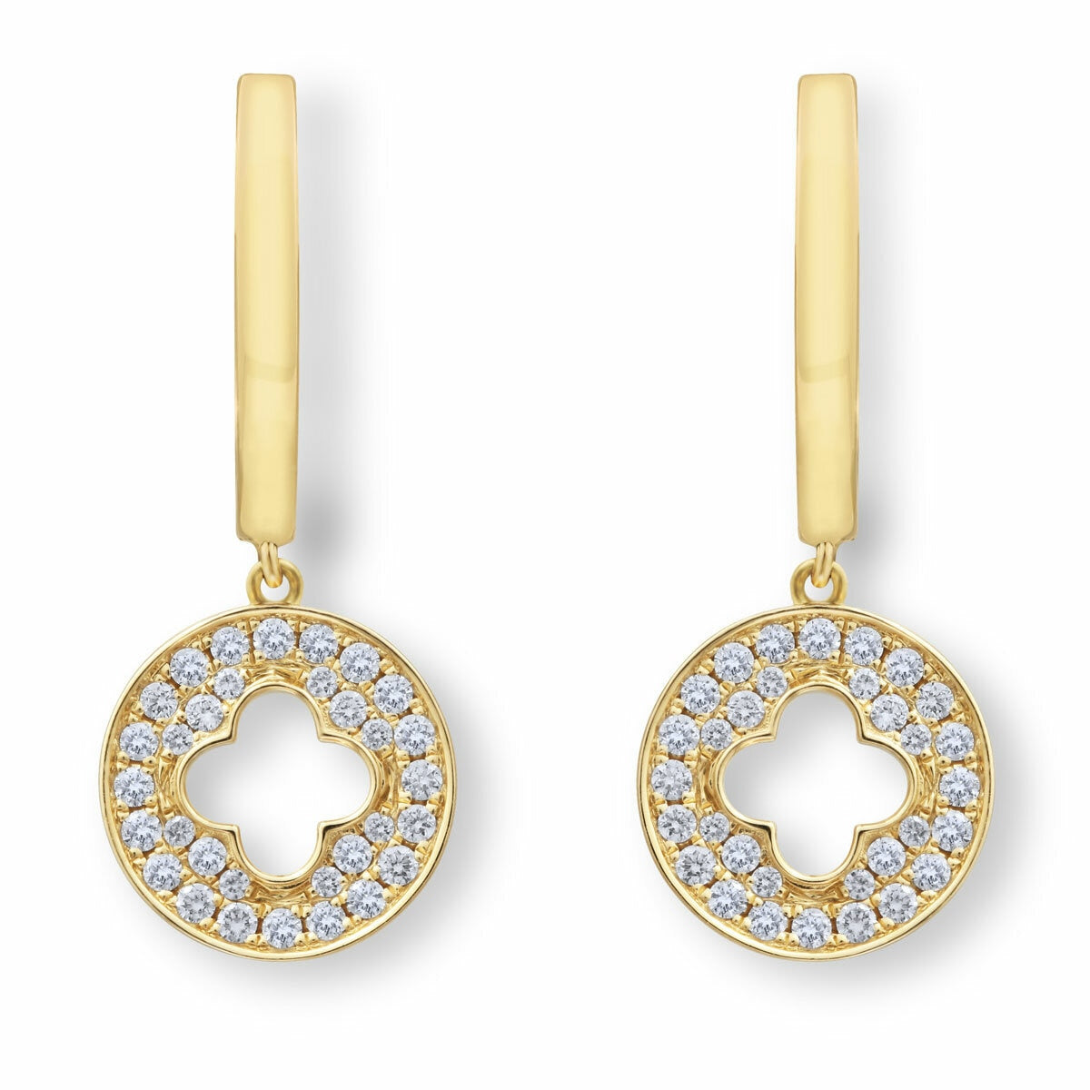Costco diamond drop earrings 0.29ctw round brilliant cut 14ct gold - British product