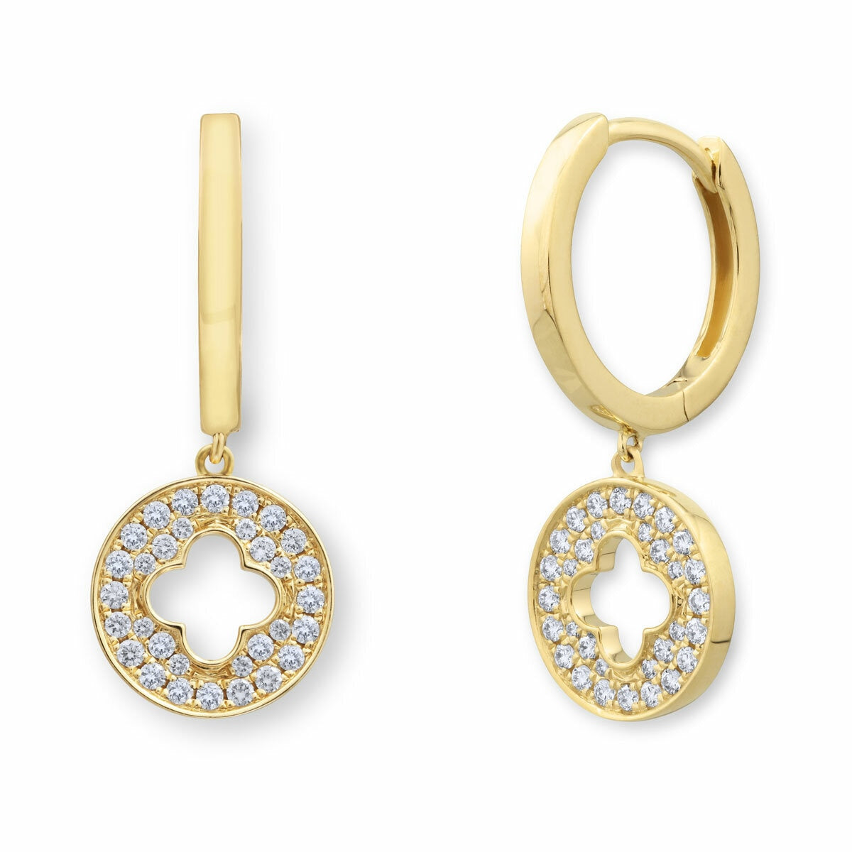 Costco diamond drop earrings 0.29ctw round brilliant cut 14ct gold - British product