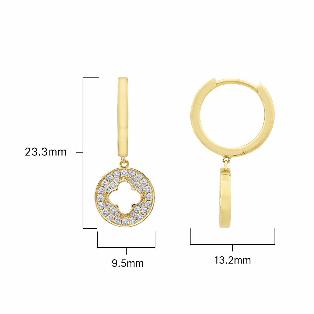 Costco diamond drop earrings 0.29ctw round brilliant cut 14ct gold - British product