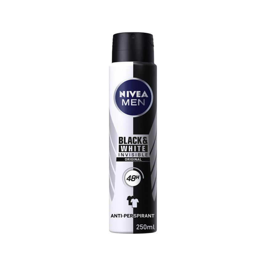 Nivea Men Anti-Perspirant Deodorant Spray Black & White Original 48 Hours Deo GOODS ASDA   
