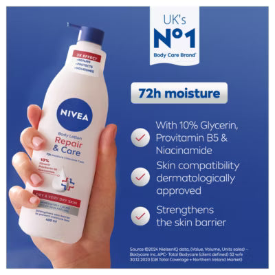 Nivea body lotion for very dry skin 400ml, imported from the UK