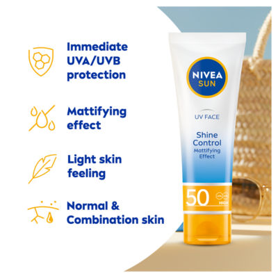 Nivea UV Face Shine Control Cream SPF 50 50ml, imported from the UK