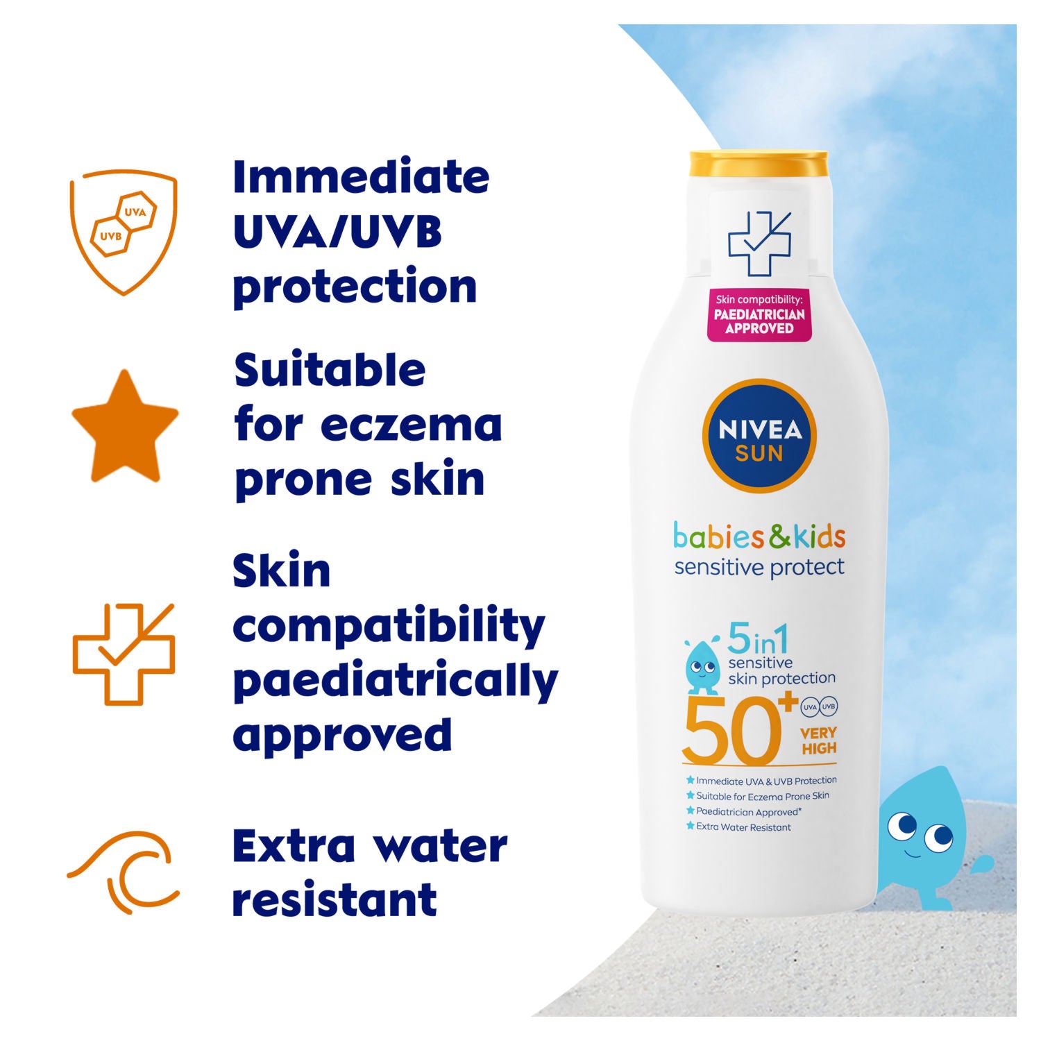 Nivea babies and kids sensitive protect sun cream lotion 200ML, imported from the UK