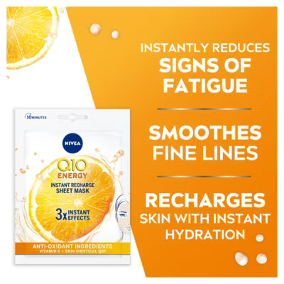 Nivea Q10 Energy Instant Recharge Sheet Mask 1 piece - British product