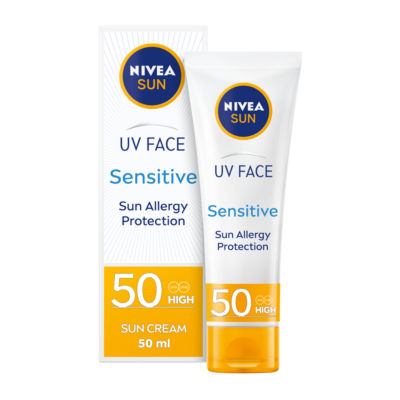 NIVEA sensitive face sunscreen SPF 50 50ml, imported from the UK