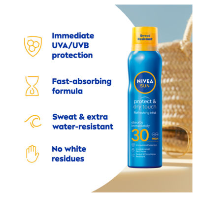 Nivea Protect & Dry Touch refreshing mist sun spray 200ml (British brand)