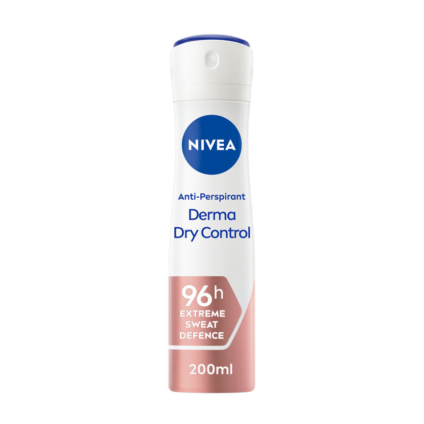 Nivea Derma Dry Control Antiperspirant 96h Deodorant Spray GOODS ASDA   