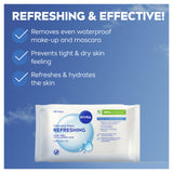 Nivea Refreshing 3-in-1 Cleansing Face Wipes 25 wipes, imported from the UK