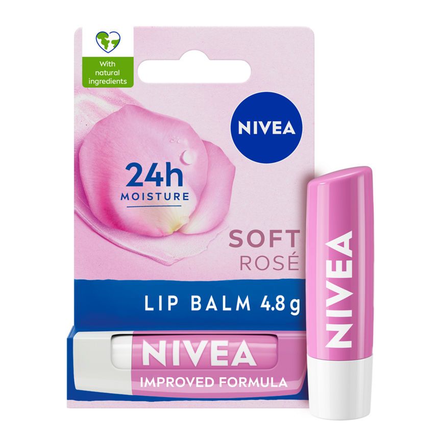 Nivea Soft Rose Lip Balm 4.8g GOODS ASDA   