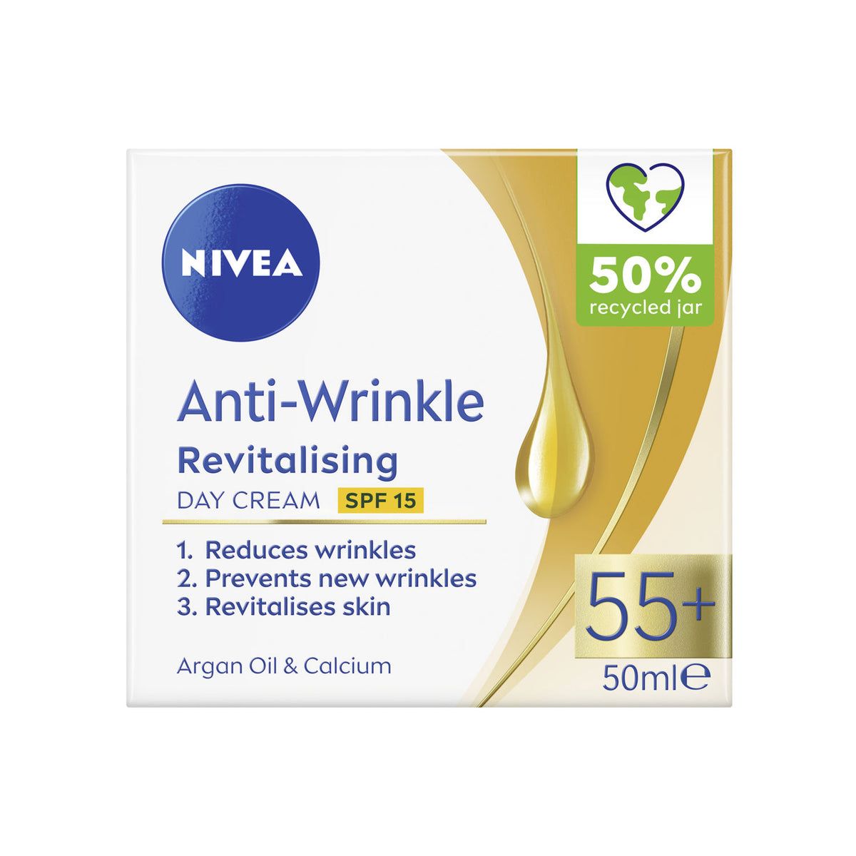 Nivea Anti-Wrinkle Face Day Cream 55+ 50ml - British product
