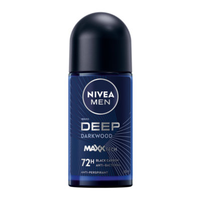 NIVEA Deep Black Carbon roll-on deodorant 50ml, imported from the UK