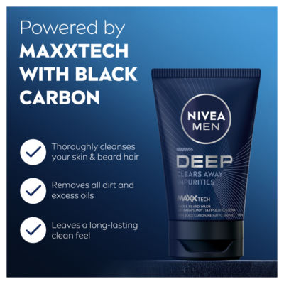Nivea deep face and beard wash 100ml (British brand)