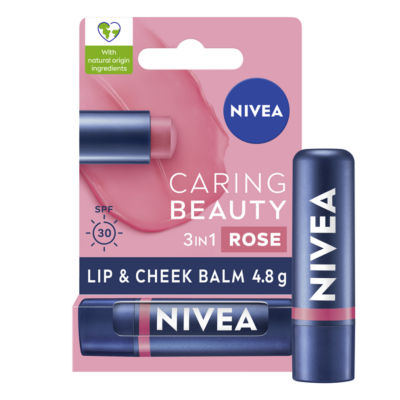 Nivea lip and cheek balm in Rose shade 4.80g, UK version