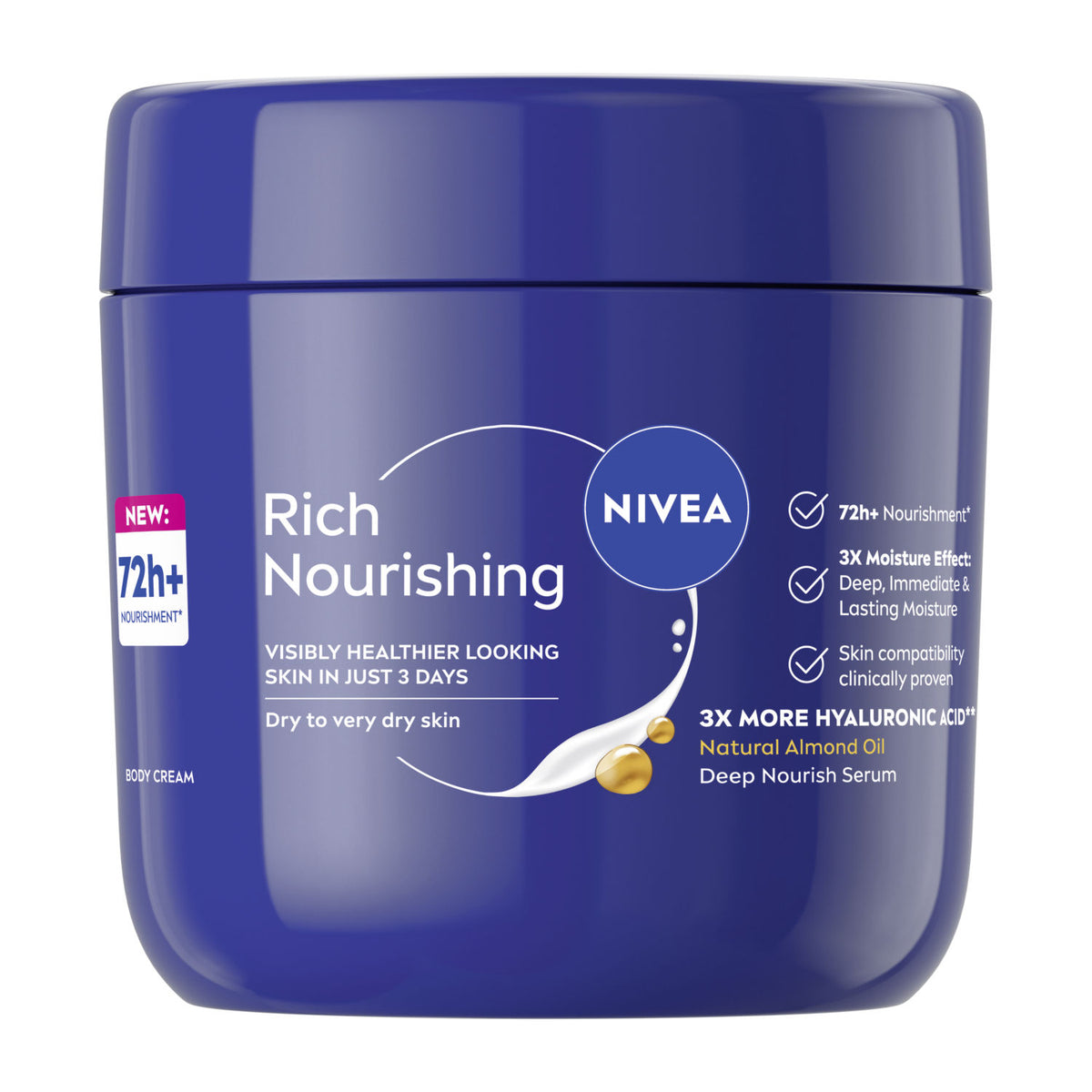 NIVEA Rich Nourishing Body Cream 400ml, imported from the UK
