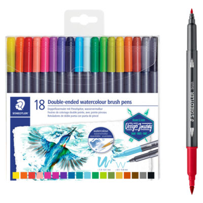 Staedtler double-ended watercolour brush pens 18 pack (British brand)