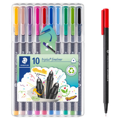 Staedtler triplus Fineliner pens Pack of 10 (British brand)