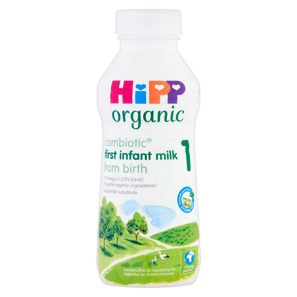 HiPP Organic 1 First Infant Baby Milk Ready to Feed Liquid Formula, From Birth, 470ml