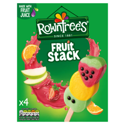 Rowntree's Fruit Stack Glace Pomme Orange Fraise 4 x 70ml