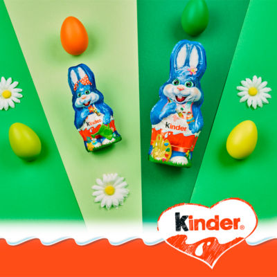 Kinder milk chocolate Easter bunny 55g, imported from the UK