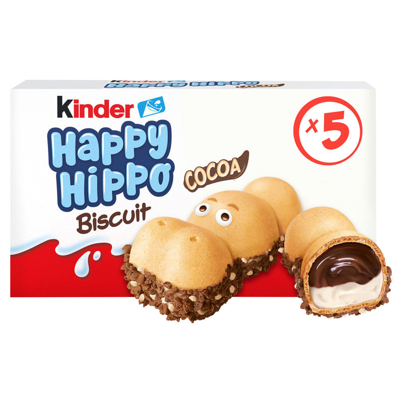 Kinder Happy Hippo chocolate cream wafer biscuits multipack 103g, imported from the UK