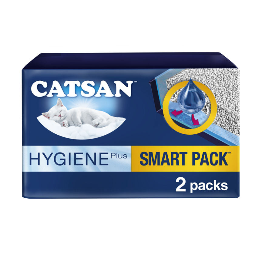 Catsan Catsan Hygiene Smart Pack 2x Inlays Cat Litter Dust-Free Litter Tray Liner GOODS ASDA   