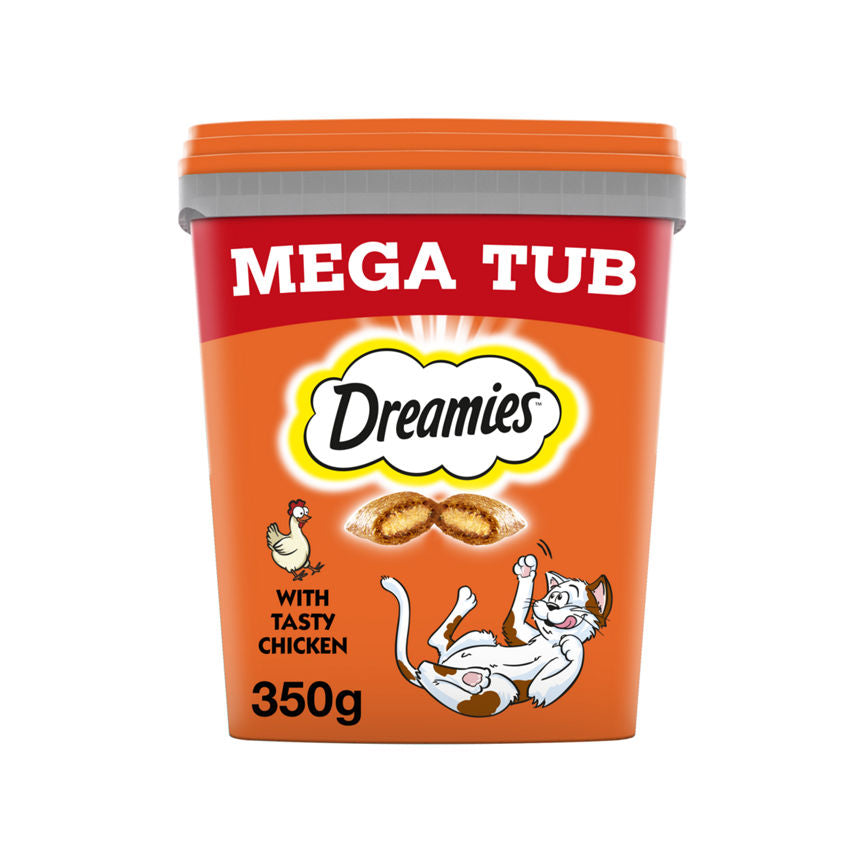 Dreamies Cat Treat Biscuits Adult & Kitten with Chicken Bulk Mega Tub GOODS ASDA   