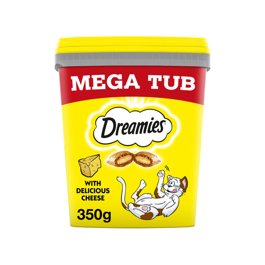 Dreamies Cat Treat Biscuits Adult & Kitten with Cheese Bulk Mega Tub