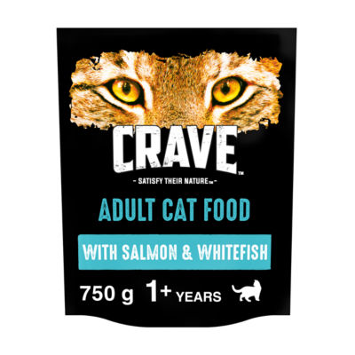 ASDA Crave Natural Grain Free Adult Dry Cat Food Salmon & Whitefish 750g- Buy online at McGrocer