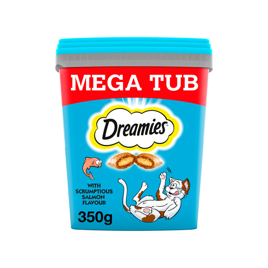 Dreamies Adult & Kitten Cat Treat Biscuits with Salmon Mega Tub GOODS ASDA   