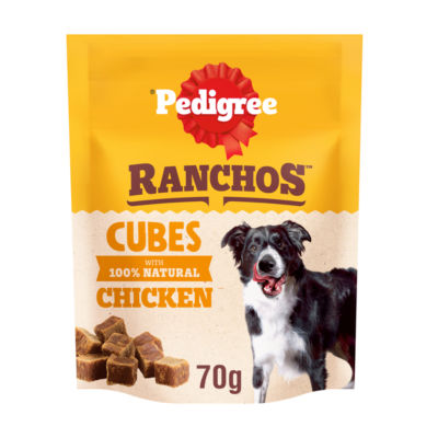 Pedigree Ranchos Cubes dog training treats 70g, UK version
