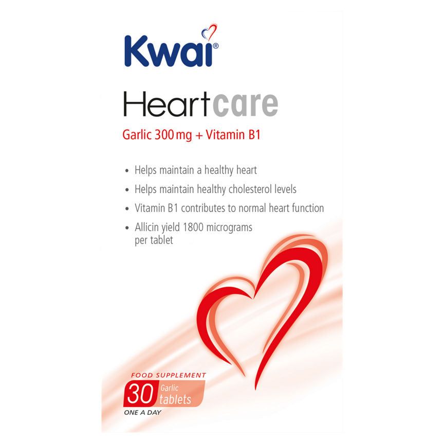 Kwai Heartcare Garlic + Vitamin B1 Food Supplement 30 Garlic Tablets GOODS ASDA   