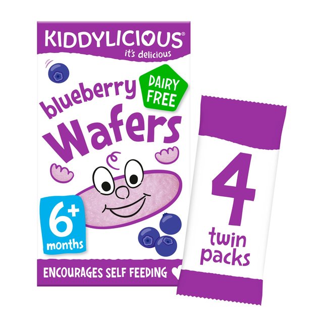 Kiddylicious Blueberry Mini Wafers Baby Snacks Multi   4 x 4g GOODS M&S   