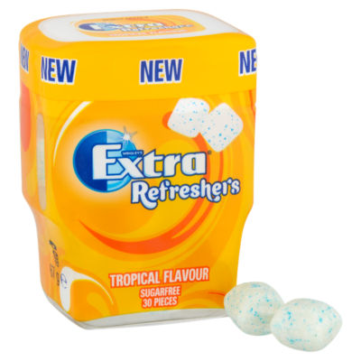 Wrigley's Extra Refreshers Tropical Sugar Free Chewing Gum Bottle