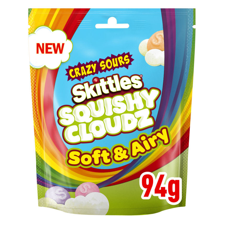 Skittles Squishy Cloudz Crazy Sours Sweets Pouch Bag