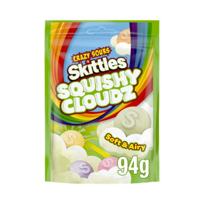 Skittles Squishy Cloudz Sours chewy sweets 94g (British brand)
