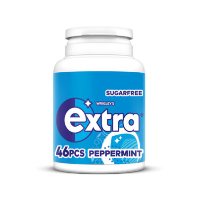 Wrigley's Extra Peppermint chewing gum bottle 46 pieces, imported from the UK