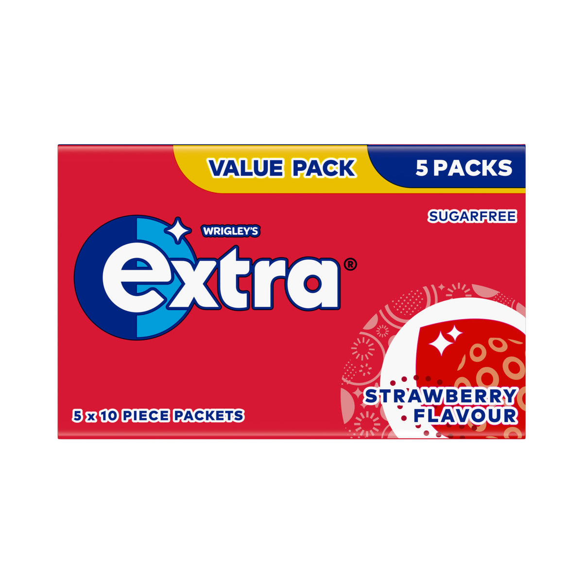Extra chewing gum strawberry flavour multipack 50 pieces, UK version