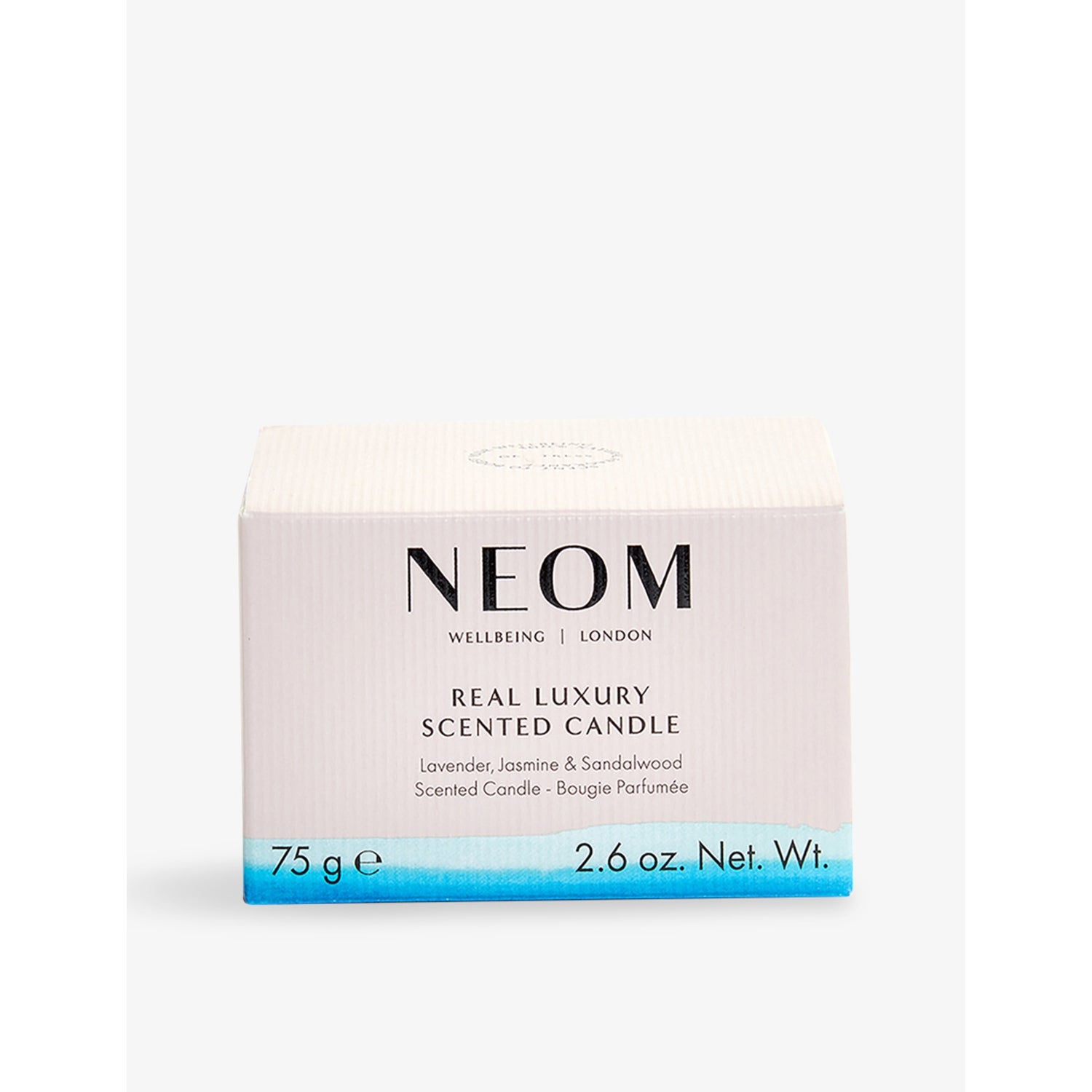 NEOM Real Luxury travel candle 75g natural wax, UK version