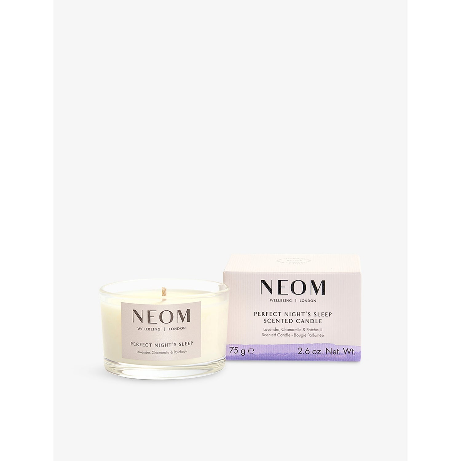 NEOM Perfect Night's Sleep travel candle 75g, UK version