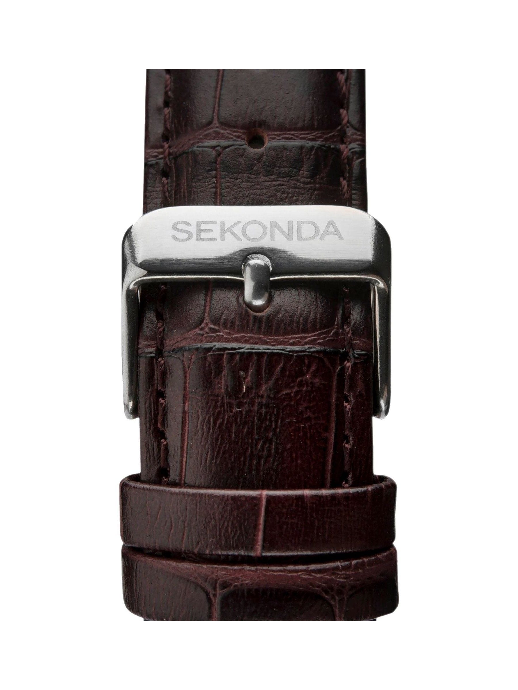 Brown watch leather strap blue dial 40mm case, imported from the UK